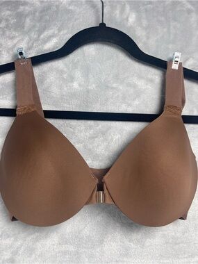 SPANX Brown Molded T-Shirt Bra with Front Closure 32D